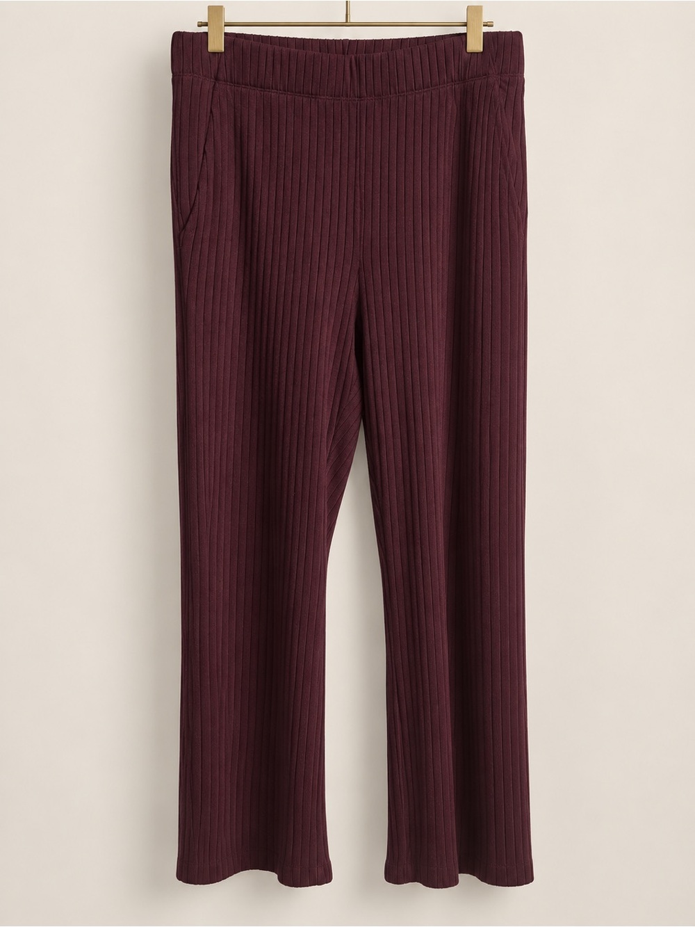 Universal Standard Aspen Ribbed Pull-On Pants Black Cherry S 14–16